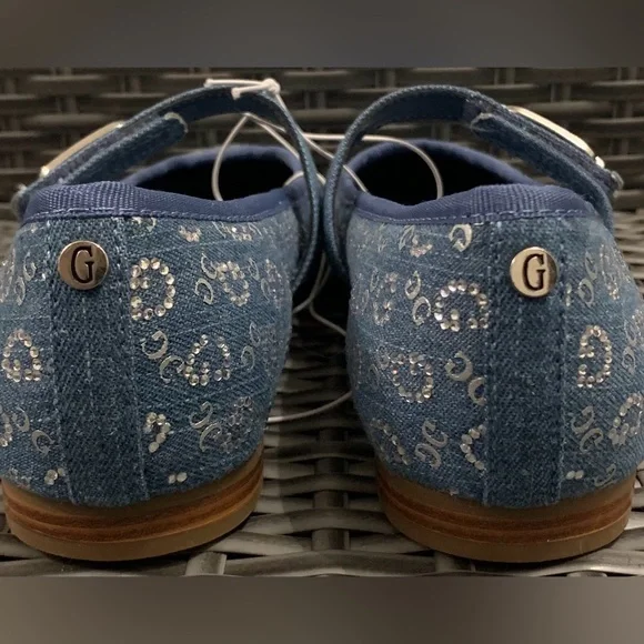 GUESS Mary Jane / Ballerina Flats•Blue Denim w/Embellishments•Sz 5 1/2•NWT - Picture 3 of 9